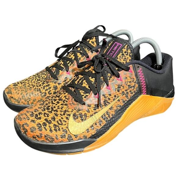 Nike Metcon 6 Shoes Women's Sz 10 Cheetah Print Lifting Training AT3160-096 - Picture 1 of 8
